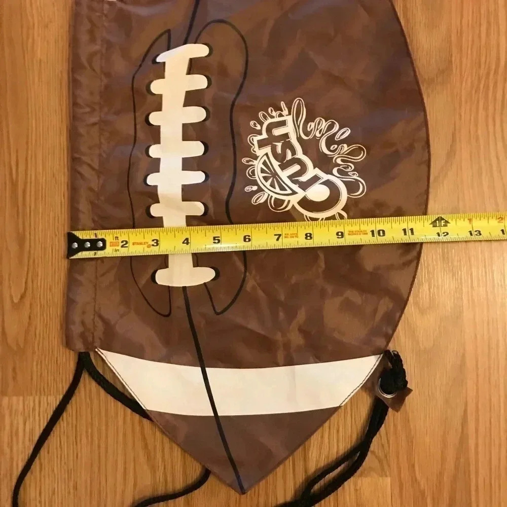 Football Shaped Cinch String Drawstring Backpack - Picture 7 of 8